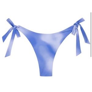 monday swimwear wategos blue cloud print side ties cheecky bikini bottoms small